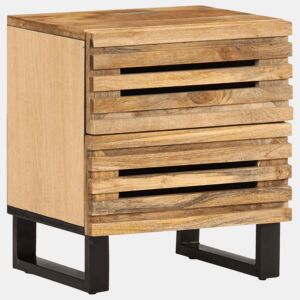 vidaXL Mesa de cabeceira 40x34x46cm madeira de mangueira áspera maciça