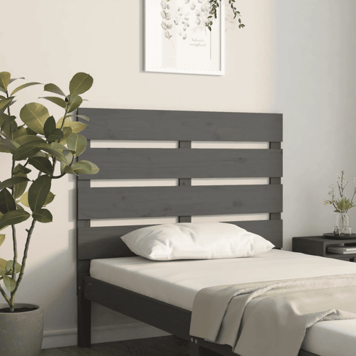 vidaXL Cabeceira de cama 100x3x80 cm pinho maciço cinza vidaXL Cabeceira de cama 100x3x80 cm pinho maciço cinza