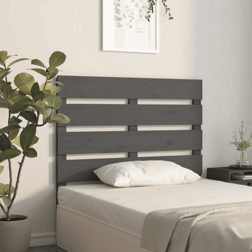 vidaXL Cabeceira de cama 100x3x80 cm pinho maciço cinza vidaXL Cabeceira de cama 100x3x80 cm pinho maciço cinza