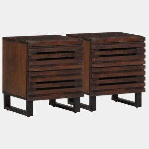 vidaXL Mesas de cabeceira 2 pcs 40x34x46 cm madeira mangueira maciça