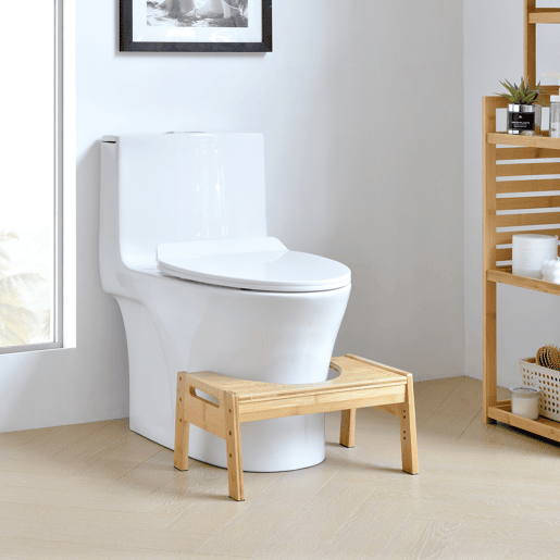 Banco de sanita com degrau Kalajoki bambu regulável em altura 21 x 42 x 30 cm natural en.casa Banco de sanita com degrau Kalajoki bambu regulável em altura 21 x 42 x 30 cm natural en.casa