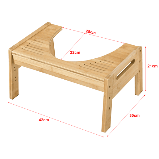 Banco de sanita com degrau Kalajoki bambu regulável em altura 21 x 42 x 30 cm natural en.casa Banco de sanita com degrau Kalajoki bambu regulável em altura 21 x 42 x 30 cm natural en.casa