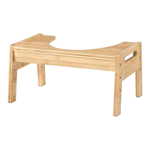 Banco de sanita com degrau Kalajoki bambu regulável em altura 21 x 42 x 30 cm natural en.casa Banco de sanita com degrau Kalajoki bambu regulável em altura 21 x 42 x 30 cm natural en.casa