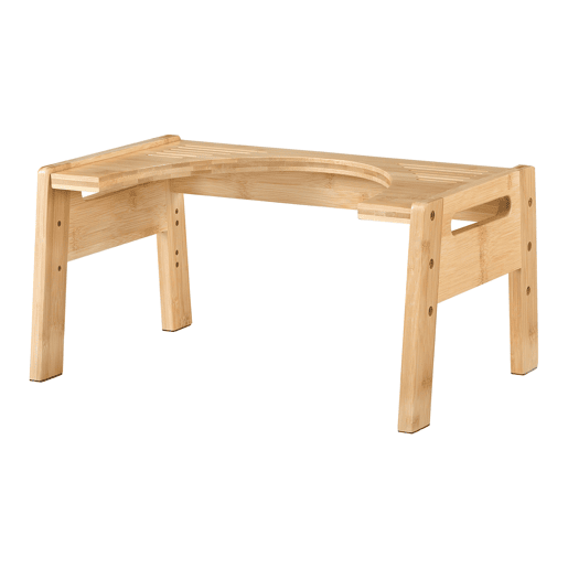 Banco de sanita com degrau Kalajoki bambu regulável em altura 21 x 42 x 30 cm natural en.casa Banco de sanita com degrau Kalajoki bambu regulável em altura 21 x 42 x 30 cm natural en.casa
