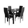Mesa de vidro temperado + 4 cadeiras em couro sintético. Sala de jantar ou cozinha