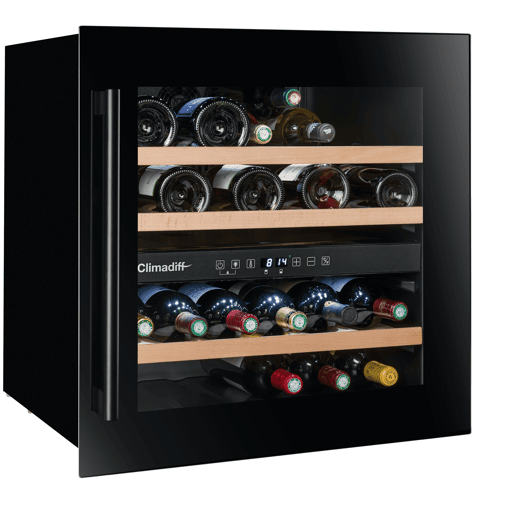 Cave de Vinho Encastre CLIMADIFF CBI40D1B até 36 garrafas com 2 zonas de temperatura