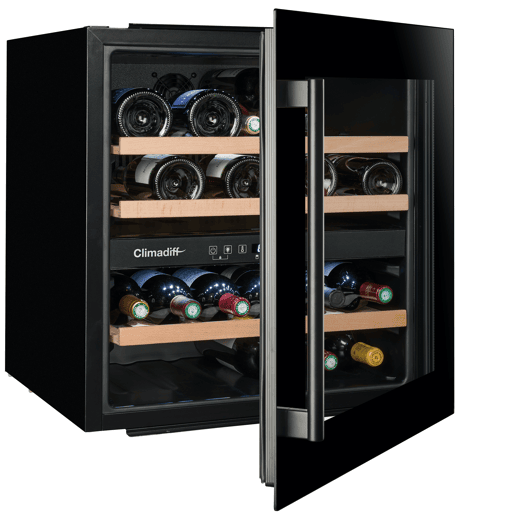 Cave de Vinho Encastre CLIMADIFF CBI40D1B até 36 garrafas com 2 zonas de temperatura