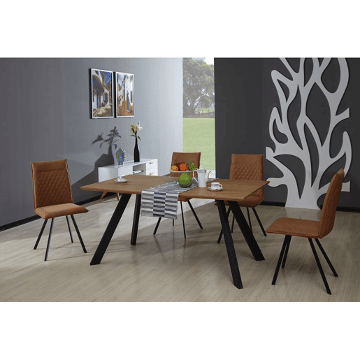 Mesa de jantar Manhattan Carvalho  Preto - 160 x 90 x 75,5 cm