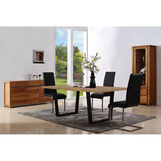 Mesa de jantar Hollywood - 200 x 100 x 76 cm - cor: Carvalho  Preto