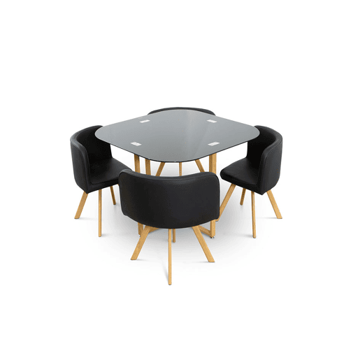 Mesa de vidro temperado Teka + 4 cadeiras. Sala de jantar ou cozinha Mesa de vidro temperado Teka + 4 cadeiras. Sala de jantar ou cozinha