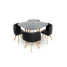 Mesa de vidro temperado Teka + 4 cadeiras. Sala de jantar ou cozinha