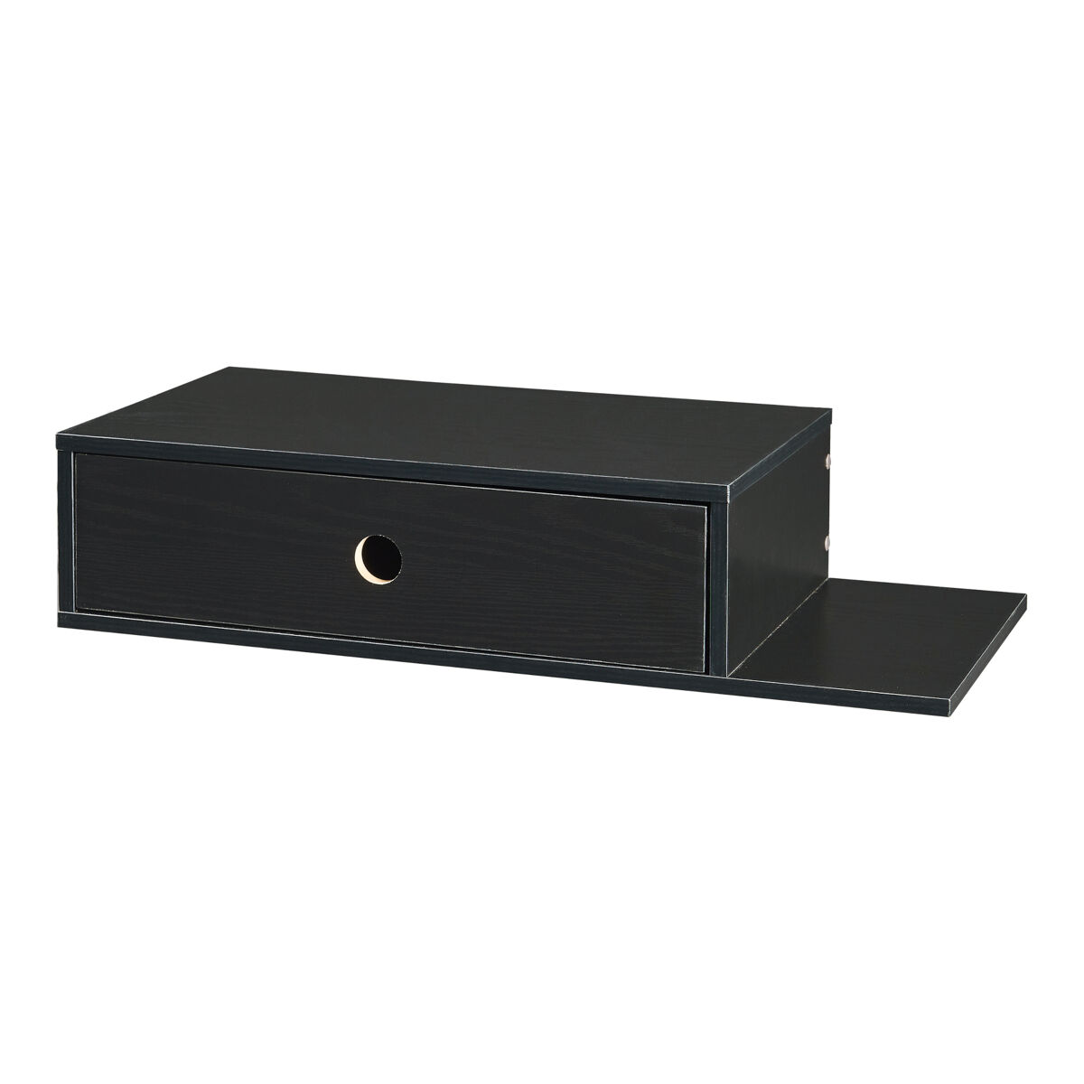 Estantería de pared con cajón stor 65x30x15 cm - negro [en.casa]