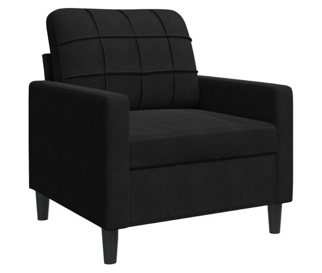 Vidaxl sillón de terciopelo negro 60 cm