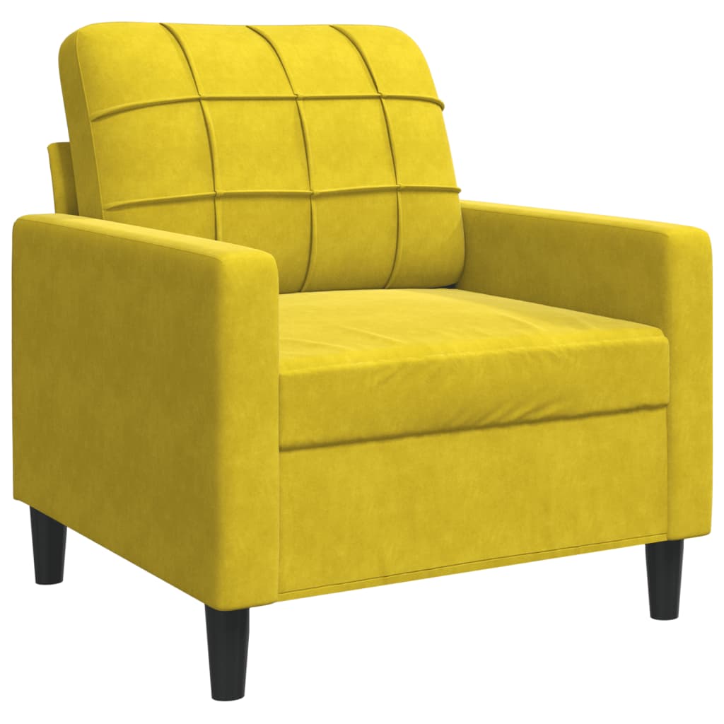 Vidaxl sillón de terciopelo amarillo 60 cm
