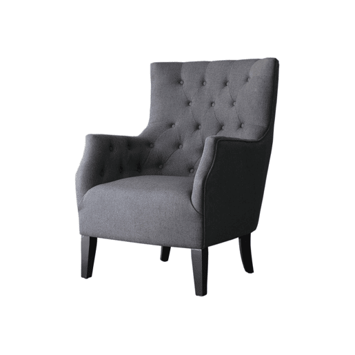 Poltrona Escandinava Tecido Duchesse - 76 x 83 x 100,5 cm - Cinza
