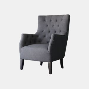 Poltrona Escandinava Tecido Duchesse - 76 x 83 x 100,5 cm - Cinza