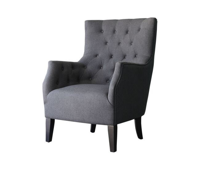 Sillón escandinavo "duchesse" en tela - gris