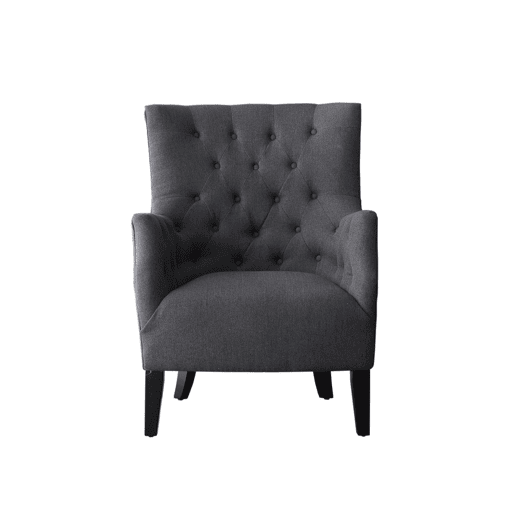 Poltrona Escandinava Tecido Duchesse - 76 x 83 x 100,5 cm - Cinza