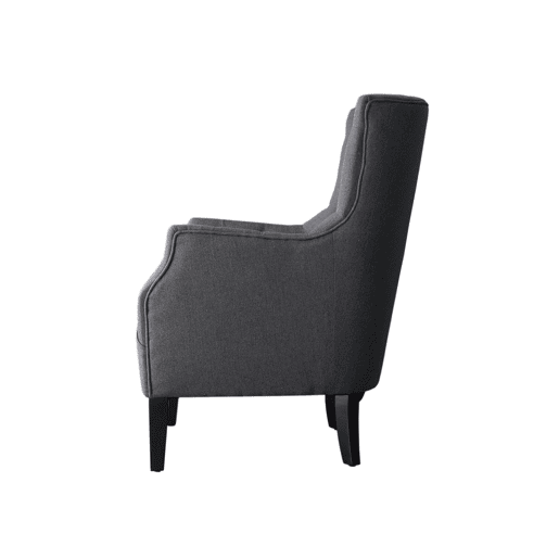Poltrona Escandinava Tecido Duchesse - 76 x 83 x 100,5 cm - Cinza