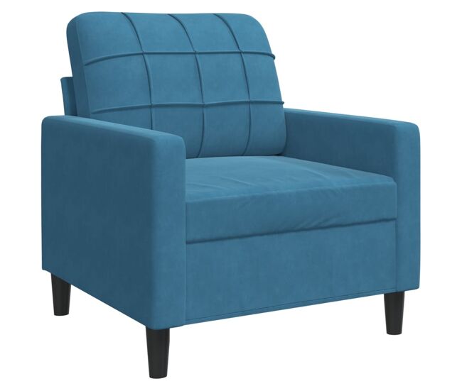 Vidaxl sillón de terciopelo azul 60 cm