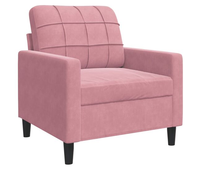 Vidaxl sillón de terciopelo rosa 60 cm