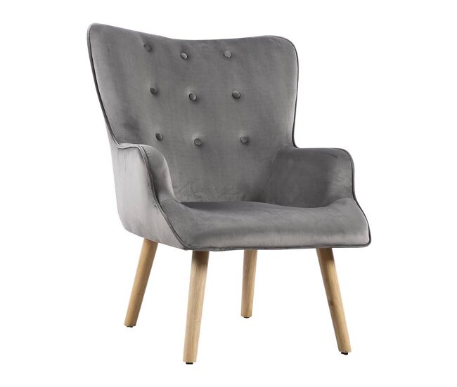 Sillón estilo escandinavo "odense" - 73 x 81 x 92.5 cm - gris