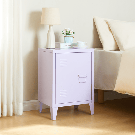 Mesa de cabeceira de aço Inari com pega direita 57x40x30 cm - Lila en.casa