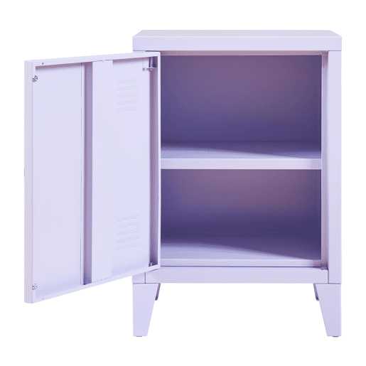 Mesa de cabeceira de aço Inari com pega direita 57x40x30 cm - Lila en.casa