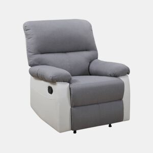 Poltrona de relaxamento Lincoln - 90 x 89 x 103 cm - BrancoCinza claro