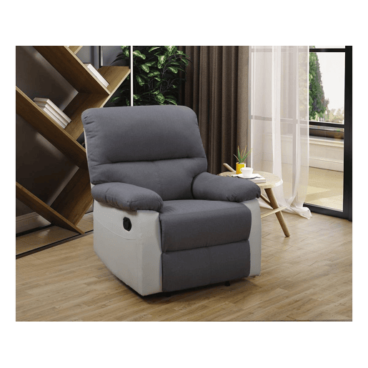 Poltrona de relaxamento Lincoln - 90 x 89 x 103 cm - BrancoCinza claro