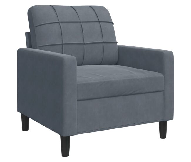 Vidaxl sillón de terciopelo gris oscuro 60 cm