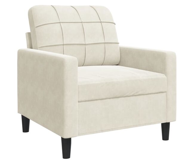 Vidaxl sillón de terciopelo color crema 60 cm