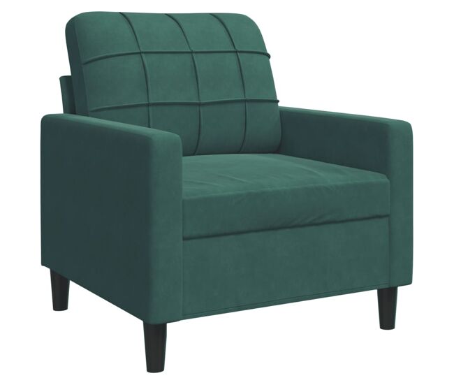 Vidaxl sillón de terciopelo verde oscuro 60 cm