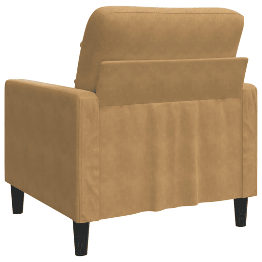 vidaXL Poltrona 60 cm veludo castanho