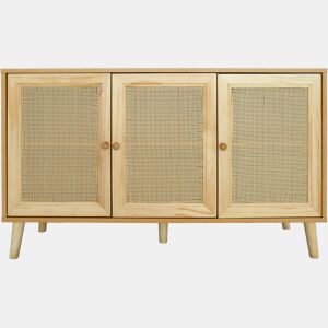 Aparador estilo cana euille - 120 x 40 x 71,5 cm - Bege