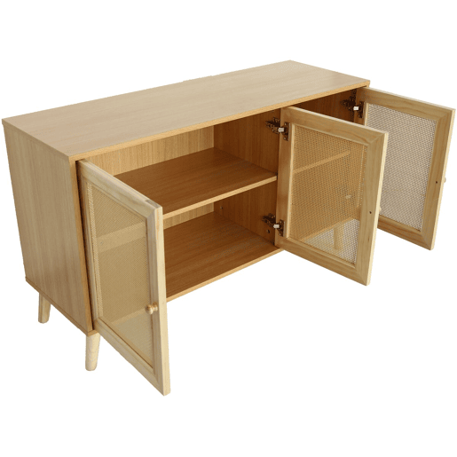 Aparador estilo cana euille - 120 x 40 x 71,5 cm - Bege