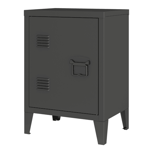 Mesa de cabeceira de aço Inari com pega direita 57x40x30 cm - Preto en.casa