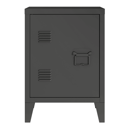 Mesa de cabeceira de aço Inari com pega direita 57x40x30 cm - Preto en.casa