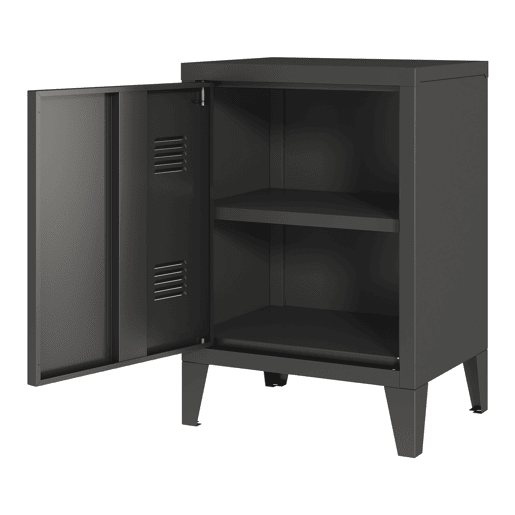 Mesa de cabeceira de aço Inari com pega direita 57x40x30 cm - Preto en.casa