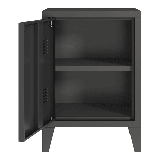 Mesa de cabeceira de aço Inari com pega direita 57x40x30 cm - Preto en.casa