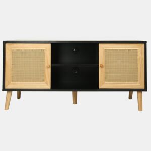 Móvel TV de cana escandinava Iguana - 120 x 30 x 56,5 cm - Preto