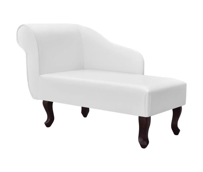 Vidaxl diván de cuero sintético blanco
