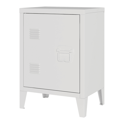 Mesa de cabeceira de aço Inari com pega direita 57x40x30 cm - Branco en.casa