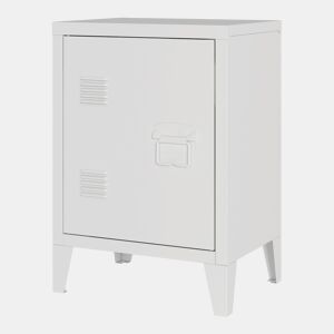 Mesa de cabeceira de aço Inari com pega direita 57x40x30 cm - Branco en.casa