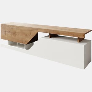 Móvel TV Ceelias - 160 x 35 x 46 cm - BrancoCastanho Escuro