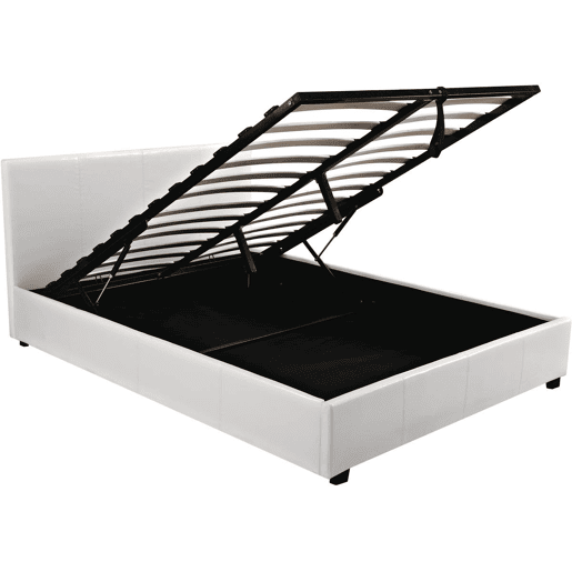 Cama de casal com baú Carla - 140 x 190 cm - Branco