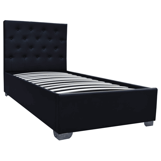 Cama de solteiro com baú Tino - 90 × 190 cm - Preto