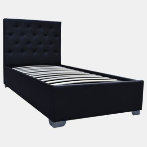 Cama de solteiro com baú Tino - 90 × 190 cm - Preto