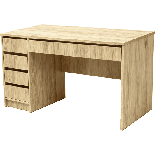 Secretária em madeira Malika com 5 gavetas - 120 x 75 x 55 cm - Castanho Secretária em madeira Malika com 5 gavetas - 120 x 75 x 55 cm - Castanho