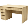 Secretária em madeira Malika com 5 gavetas - 120 x 75 x 55 cm - Castanho
